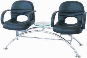 Wholesale 2 Or 3 Seat Salon Waiting Chairs With Table , Hair Salon Reception Chairs 38cm Seat Height from china suppliers