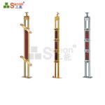 Golden Stainless Steel Guardrail Round Rectangle Railing Vertical Load