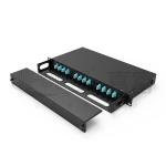 Cold Rolled Steel Fiber Patch Panel 24 Fibers Capacity 19-Inch Rack Mount with