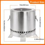 Stainless Steel Outdoor Barbecue Fire Pit Upgraded Bonfire Fire Pit With Drawer