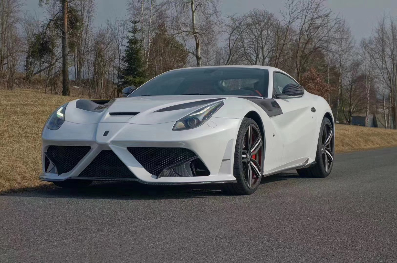 For Ferrari F12 Dry Carbon Fiber Body Kit F12 Upgraded MSY Style Front and Rear Bumper Spoiler Hood