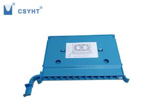 Wholesale 12 Port Fiber Optic Tray 358.3x264.4x25mm With Aluminum Blue Cover from china suppliers