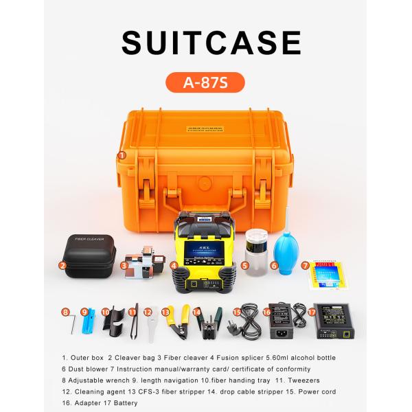 Optical Fiber and Cable Fusion Splicer A-87S 3.5 inch TFT Color LCD Display Fiber Tool Kit
