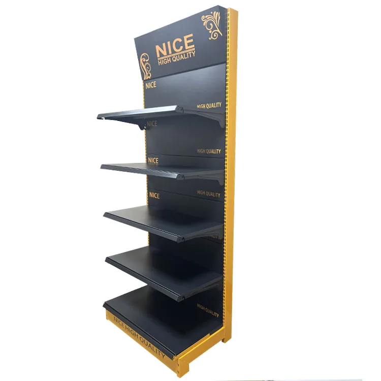 Factory Custom Size Color logo single side supermarket shelf convenience store shelf display store rack