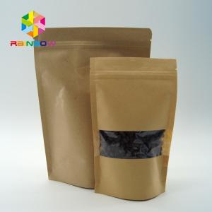 Wholesale Customized Printed Foil Lined Tea Bags Packaging , Kraft Stand Up Pouches With Window from china suppliers