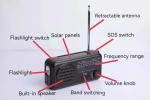 Multi Function Dynamo Hand Crank Radio DC3V Outdoor Solar Powered Flashlight