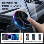 Powerful Magsafe Charger For Car RGB Lighting Display Compact Lightweight