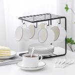 6 Hooks Carbon Steel Cup Rack Stand , L25cm Mug Racks Stands