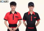 Red And Black Color Restaurant Shirts Uniforms For Waitresses