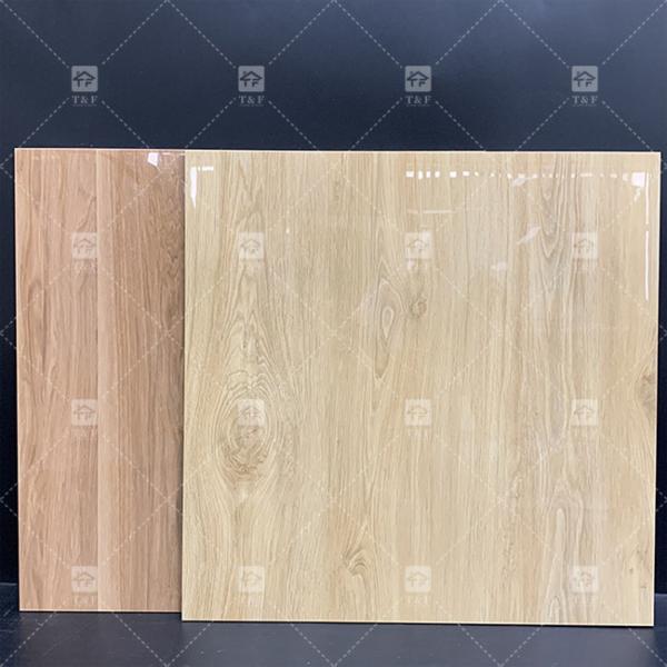 High Glossy Interior Wood Look Porcelain Floor Tile Anti-slip Polished Glazed
