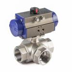 High Mounting Pad Stainless Steel Ball Valve Three Way Floating ISO 5211