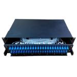 Black 19 Inch Rack Mount Slide Rail Drawer for ODF FTTx Telecom Fiber Optic