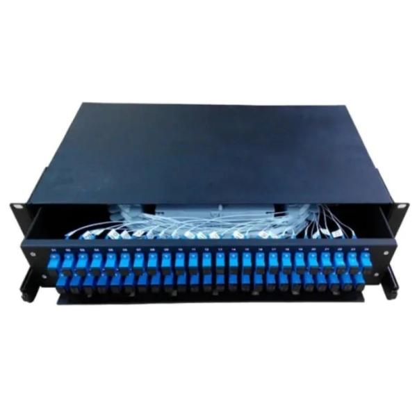 Black 19 Inch Rack Mount Slide Rail Drawer for ODF FTTx Telecom Fiber Optic