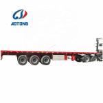 Customer Request Aotong 40-45ft 3 Axle Flatbed Container Trailers with 12