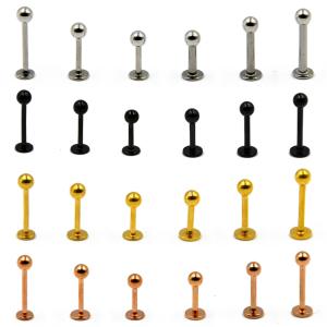 Wholesale 316L Surgical Steel Titanium Anodized Labret Lip Stud Ring Ear Tragus Stud Barbell Body Piercing Jewelry from china suppliers