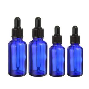 Wholesale Blue Amber Empty Glass Bottle With Dropper 10ml 20ml Boston Refillable With Screw Cap from china suppliers
