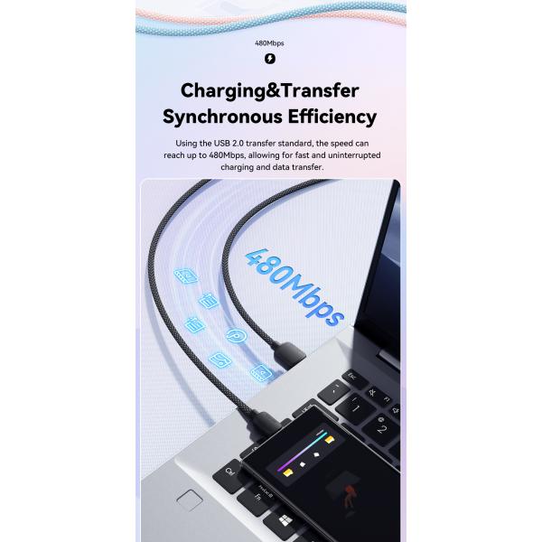 Nylon TPE Material USB A To C Cable 100W ESSAGER ES-X46