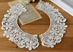 Embroidered Water Soluble Floral Lace Collar Applique For Lady Garment 100%