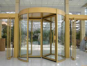 Wholesale Security glass 2 wing golden automatic revolving door Of aluminium frame from china suppliers