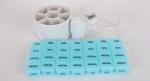 28 compartment column shape plastic pill storage box with pill crush box,