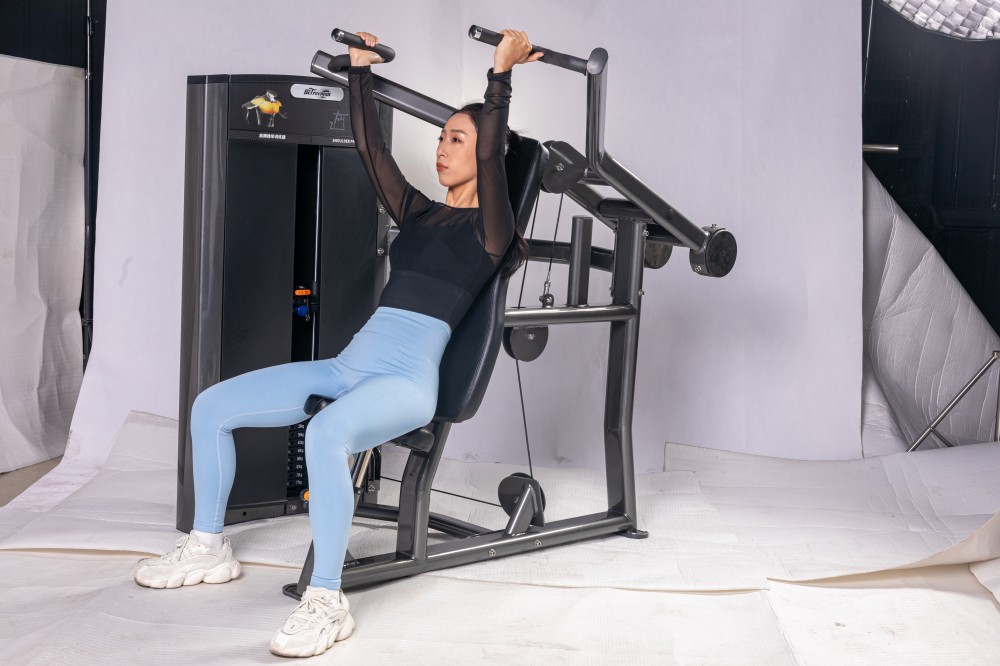 Shoulder Press Ax Series Indoor Commercial Pin Loaded Gym Equipment with Neutral and Overhand Handle Positions for Distribution