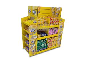 Wholesale Yellow Cardboard Corrugated Pallet Displays 3 Sides With Tiers Environmental Friendly from china suppliers