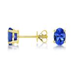 Wedding Jewelry, Long earring blue Tanzanite Color Stone 925 Silver Rhodium