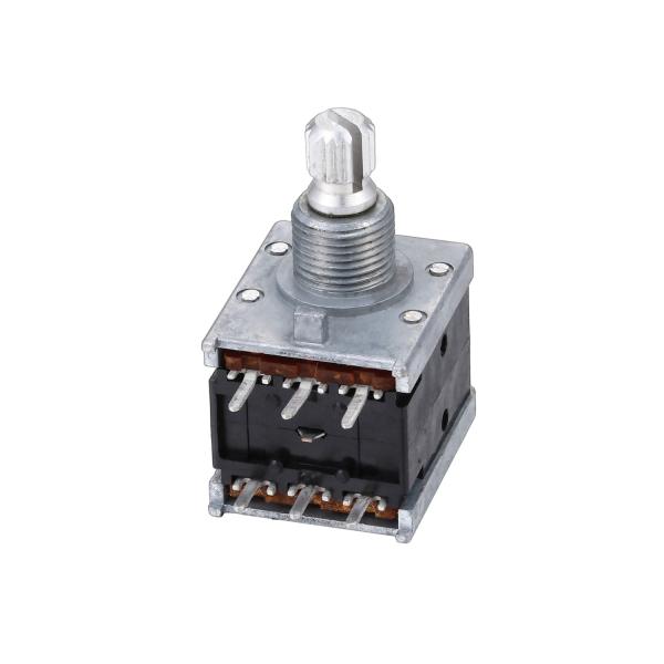 Dual Gang Rotary Potentiometer A50k 6 Shank With Thread Length 15MM Flower Step