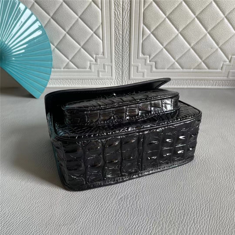 Authentic Crocodile Skin Women Flap Purse Genuine Alligator Leather Lady Chain Bag Female Single Cross Shoulder Bag