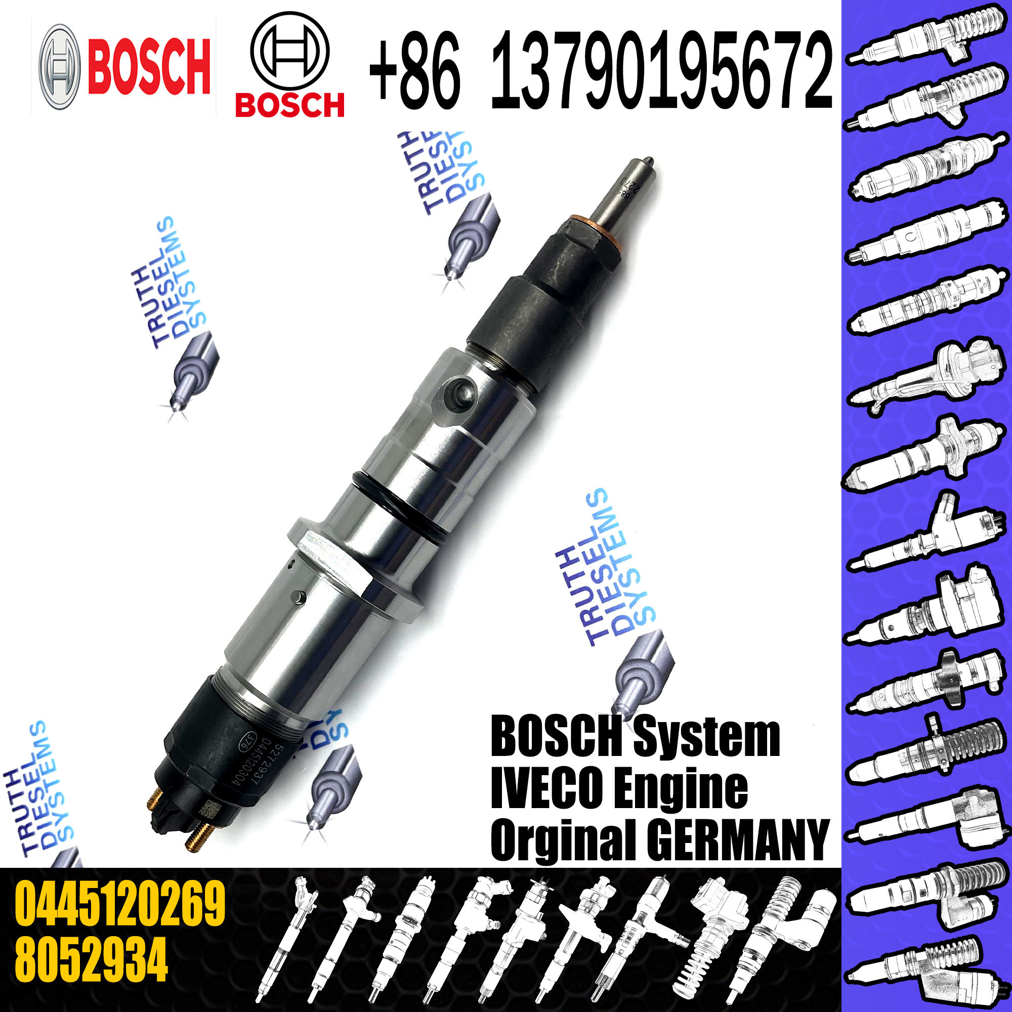 High quality diesel nozzle assembly pump injector 0445 120 269 0445120269 for common rail system