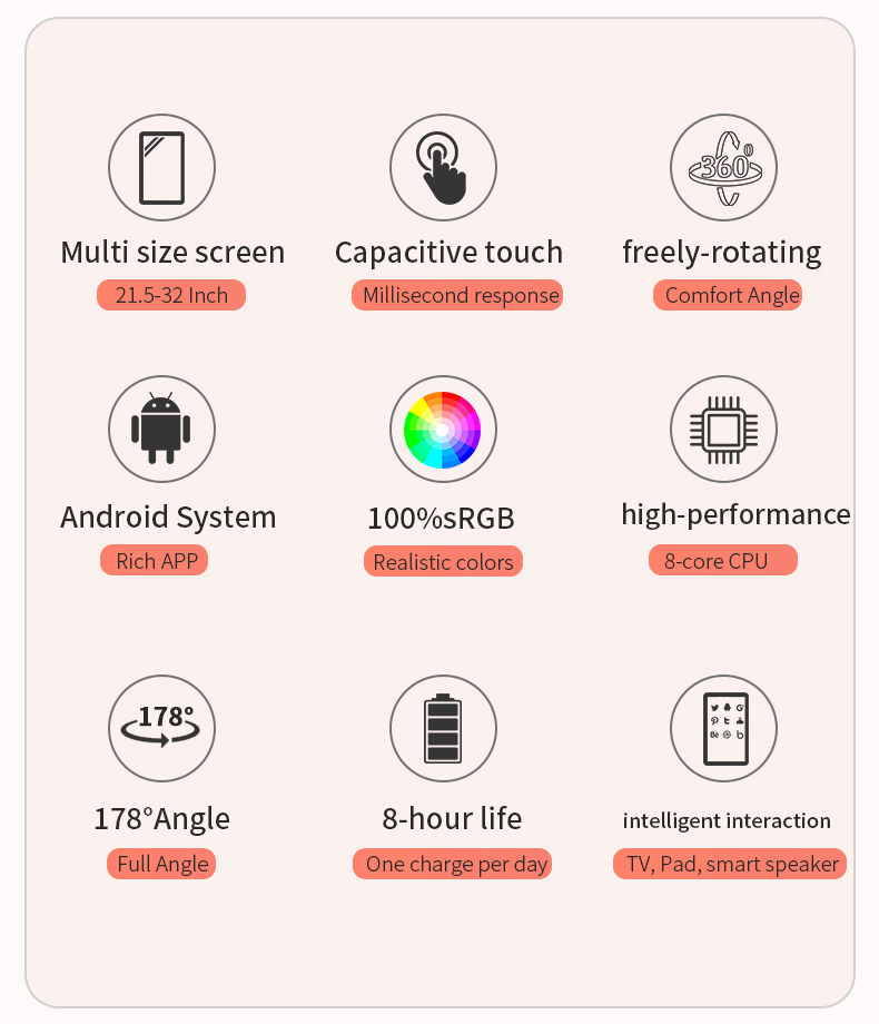 32 inch Capacitive Touch Portable TV, Ultra HD Experience,  Smart Portable TV, Companion Device