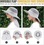 Wide Brim Bucket Hat Foldable Boonie Hat for Fishing Hiking Garden Safari Beach