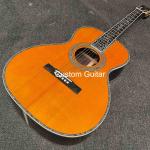 39" Solid Rosewood Back Side Acoustic Guitar Ebony Fretboard Abalone Inlays in