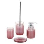 Modern Style Glass Bath Accessories Set For Bathroom Red Color round shape