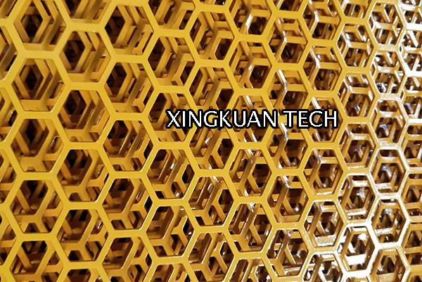 Spray Color Painting Hexagonal Perforated Mesh , Honeycomb Mesh Sheet