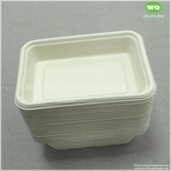 500ml Eco-Friendly Unbleached Sugarcane Pulp Rectangular Lunch Box ,750ml