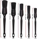 Scratch Free 5 Pack Black Car Cleaning Brushes For Car Interior Or Exterior