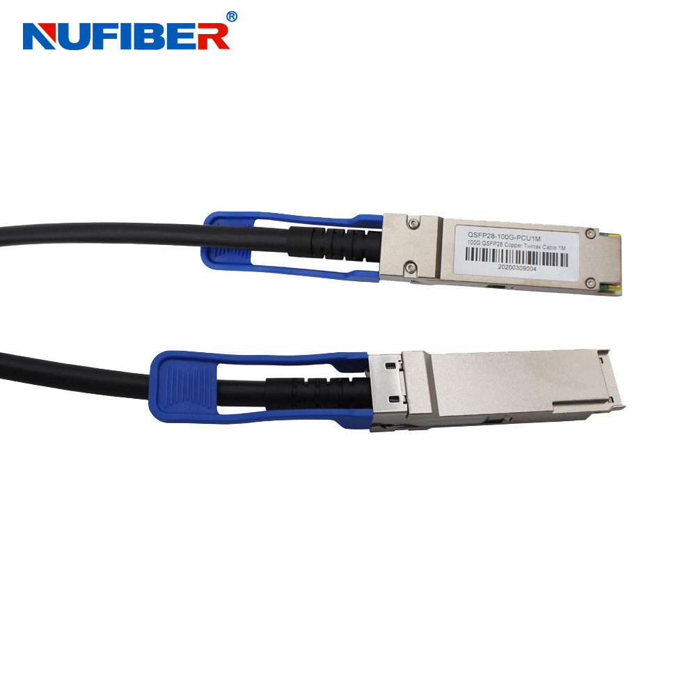 OEM 100G QSFP28 To QSFP28 DAC Copper Cable For FTTX Network Direct Attach Cable