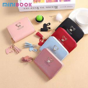 Wholesale Small Ladies PU Leather Wallet Female Two-fold Hasp Mini Cute Clutch Decoration None from china suppliers