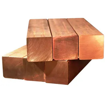 Cuboid 99.995% Copper Ingots Bars With Red Yellow Color