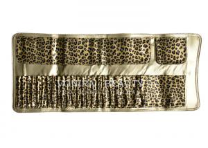 China Large Capacity Leopard Pattern  Makeup Brush Roll Bag Pen Holder Case Handy Clutch on sale