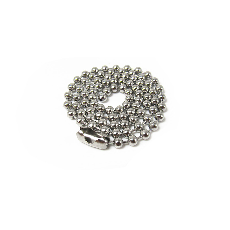 Factory Supply 4mm Stainless Steel Roller Beaded Ball Chain With Pendant for Men's Jewelry