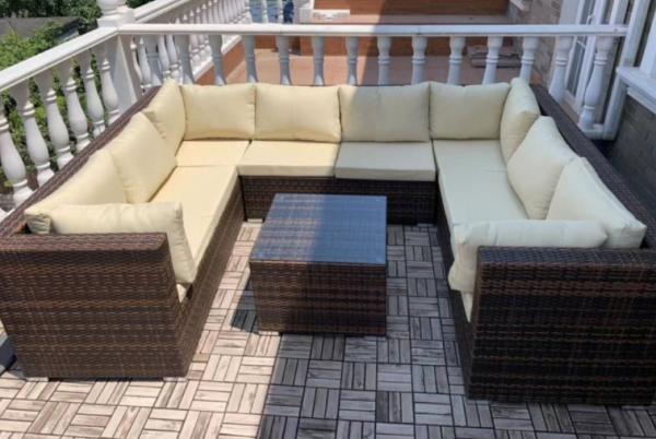 Rattan Lounge Sofa Set Outdoor Garden Patio Furniture Waterproof Sunproof