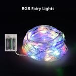 IP65 Waterproof RGB Self Flashing Covered Wire Fairy Light String With Battery