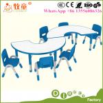 Early Childhood Centre Kids Furniture 6 Seats Wooden Table and Chairs Supplier