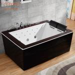 2 Person Freestanding Jetted Bathtub Hotel Indoor Whirlpool Wooden Top