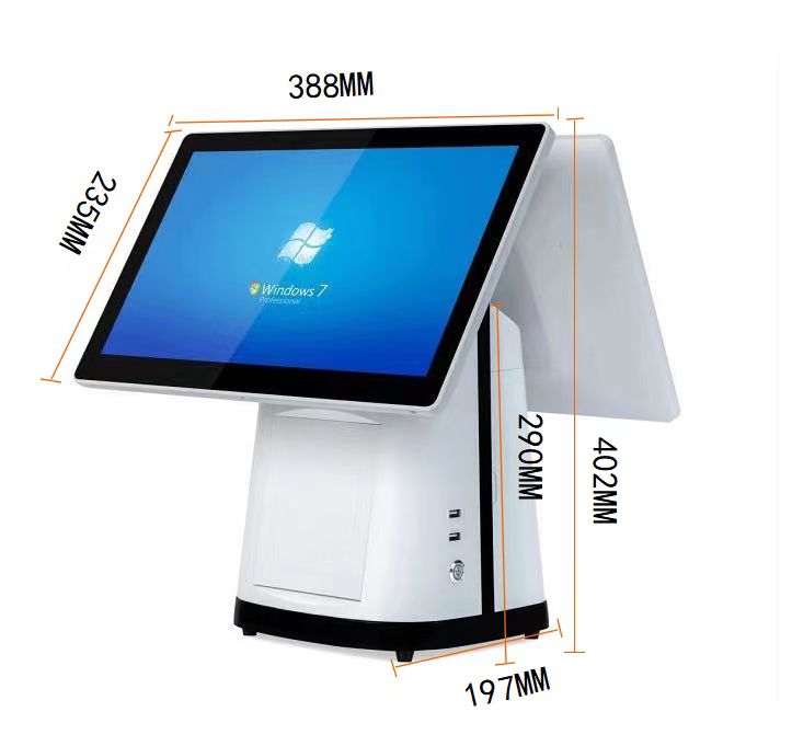 All In One Cash Register 15.6'' Main Display With 80MM Printer/Scanner Memory 4G DDR3