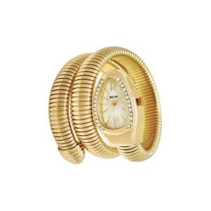 Wholesale Creative Luxury Lady Quartz Watch High Quality with Snake Strap Alloy Gold-Plated Case from china suppliers