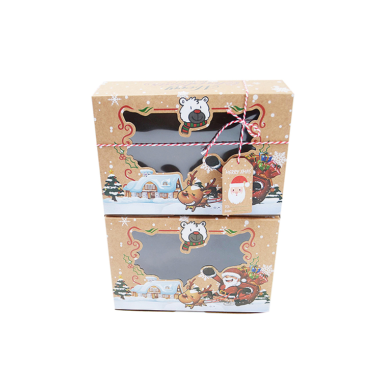 Clear Window Wedding Kraft Box Cookie Packaging Paper Box With Foldable Art Paper Type