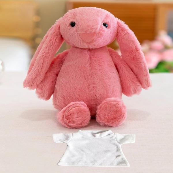 DIY 30cm Sublimation Stuffed Animals Easter Bunny Plush Toy With Customizable T Shirt